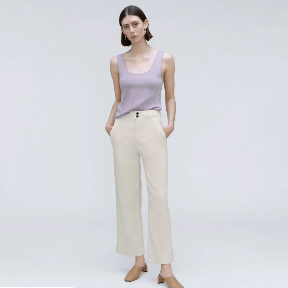 Everlane The Organic Wide Leg Pant - Bone